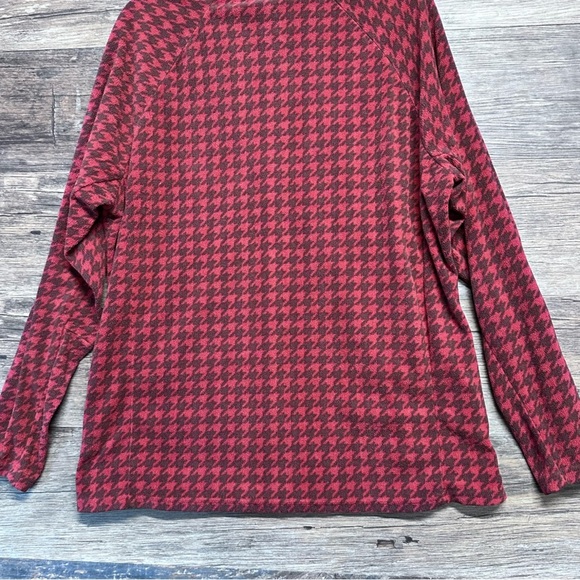 Columbia Red Houndstooth Sweatshirt Half Zip Womens 1X - Picture 3 of 4